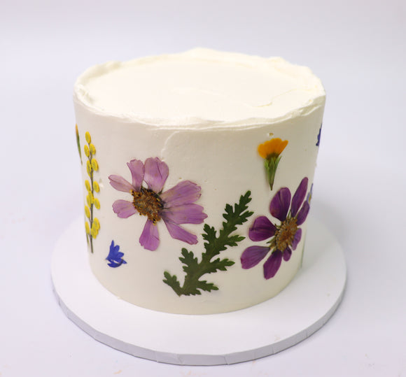 Pressed flower cake