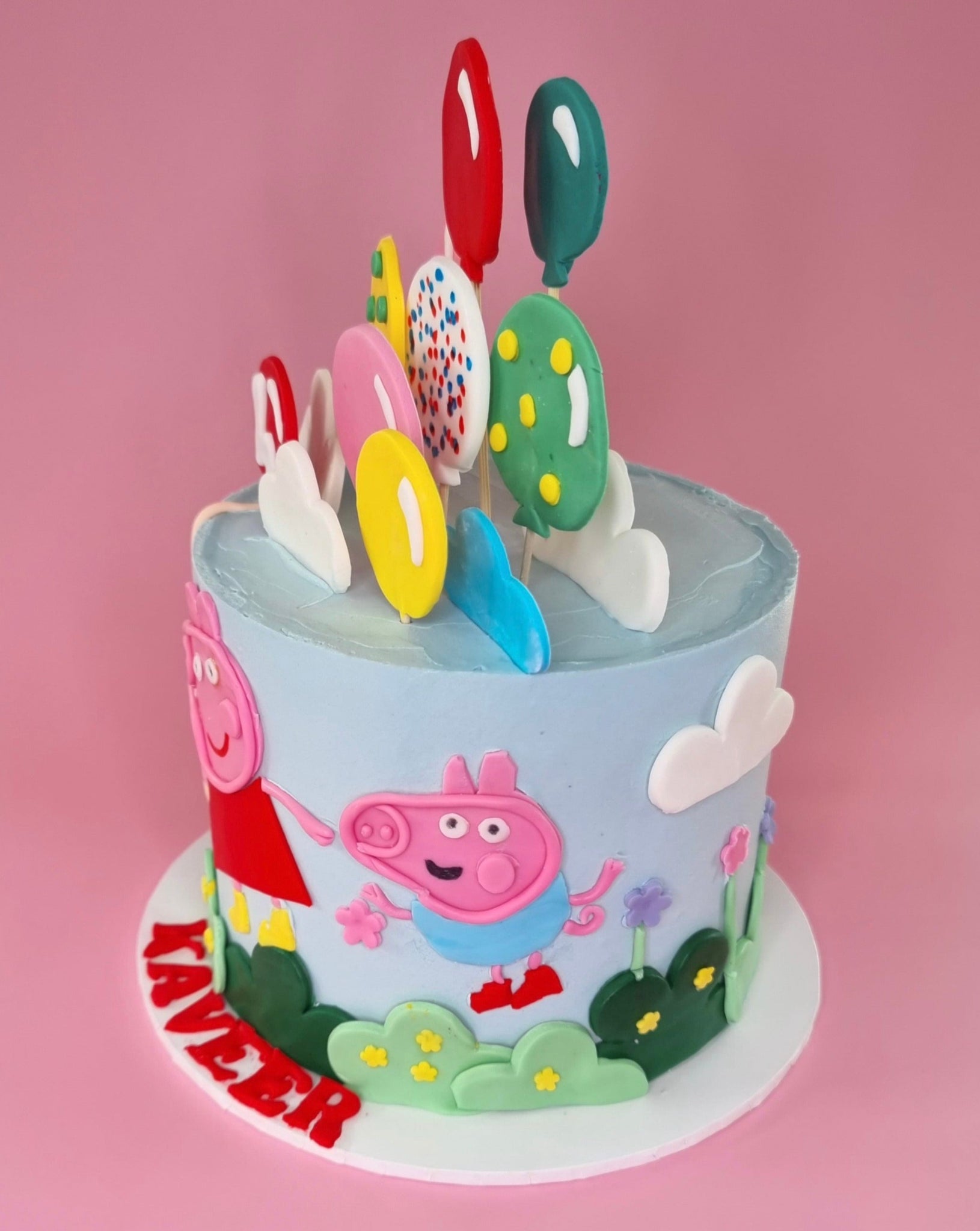 Peppa Pig Buttercream With Fondant Accents Cookie Pop Flowers -  CakeCentral.com