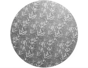 10" (25cm) Round Masonite Cake Board Silver